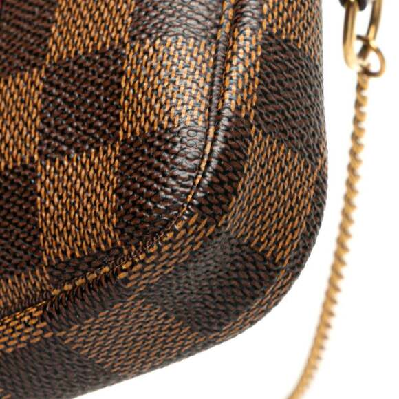LOUIS VUITTON Brown Damier Leather Pochette Mini Bag - Picture 5 of 9